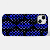 青いラスターパターン01黒い背景 Case-Mate iPhoneケース (裏面 (横))