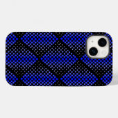 青いラスターパターン01黒い背景 Case-Mate iPhoneケース (裏面 (横))