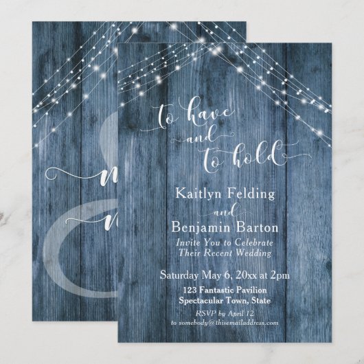 青いラスティックな木と灯り　所有する為にそして保持する為に 招待状 (正面/裏面)