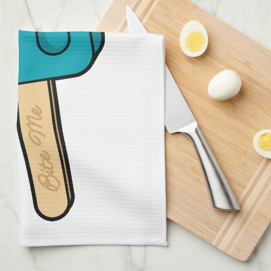 青いラズベリーのアイスキャンデーは私を台所タオルかみます キッチンタオル (四つ折り)