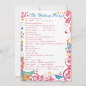 青いラズベリーの野生の花が咲く鳥の結婚式 招待状 (裏面)