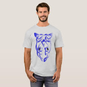 青いラットの頭部の結び目 Tシャツ (正面フル)