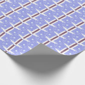 青いラッピングに白い前紙印刷紙 ラッピングペーパー (角)