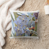青いラバンダー色の蘭の花 クッション (ブランケット)