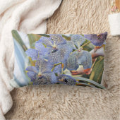 青いラバンダー色の蘭の花 ランバークッション (ブランケット)