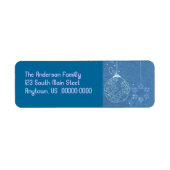 青いラベルのクリスマスオーナメント ラベル (正面)