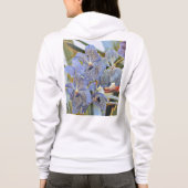 青いラベンダー色の蘭の花 パーカ (裏面)