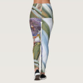 青いラベンダー色の蘭の花 レギンス (裏面)