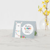 青いラマのサボテンの写真ありがとうございます カード (黄色い花)