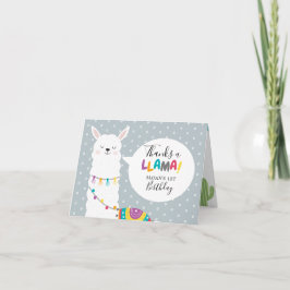 青いラマのサボテンの写真ありがとう カード