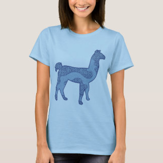 青いラマのワイシャツ Tシャツ