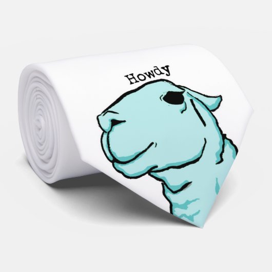 青いラマ ネクタイ (ロール)