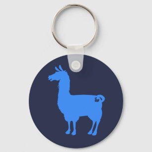 青いラマKeychain キーホルダー
