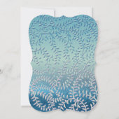 青いラメのキンセイェーラ蝶デザイン 招待状 (裏面)