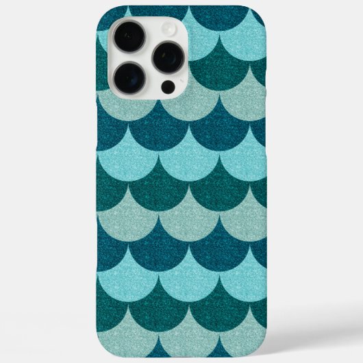 青いラメ入り人魚の鱗模様 Case-Mate iPhoneケース (裏面)