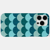 青いラメ入り人魚の鱗模様 Case-Mate iPhoneケース (裏面 (横))