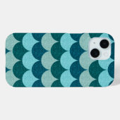 青いラメ入り人魚の鱗模様 Case-Mate iPhoneケース (裏面 (横))