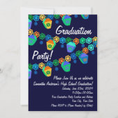 青いランタンのルアウ卒業パーティー招待状 招待状 (正面)