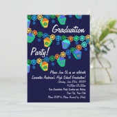 青いランタンのルアウ卒業パーティー招待状 招待状 (スタンド正面)