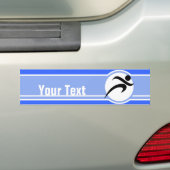 青いランニング バンパーステッカー (車上)