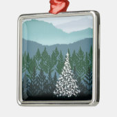青いリッジのクリスマスのオーナメント メタルオーナメント (左)