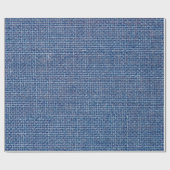青いリネンのテクスチャは写真の背景をクローズアップします。 ラッピングペーパー (フラット)