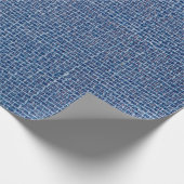 青いリネンのテクスチャは写真の背景をクローズアップします。 ラッピングペーパー (角)