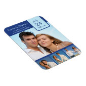 青いリボンで日付マグネットを保存 マグネット (右側)