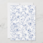 青いリボンで結ばれる ブライダルシャワー 招待状 (裏面)