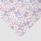 青いリボンとピンクのドット 薄葉紙 (詳細)