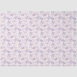 青いリボンとピンクのドット 薄葉紙