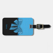 青いリボンと水玉模様 ラゲッジタグ (正面横)