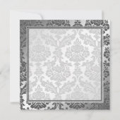 青いリボンと黒のダマスク織の招待状 招待状 (裏面)