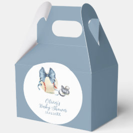 青いリボンのおしゃぶりが野球のスポーツベイビーシャワー フェイバーボックス