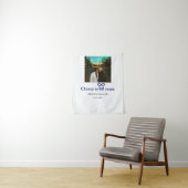 青いリボンのお祝い 40周年 結婚記念日 タペストリー (インサイチュ)