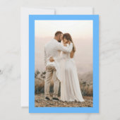 青いリボンのフォト 結婚するのよ ブライダルシャワー 招待状 (裏面)