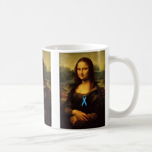 青いリボンのモナリザ コーヒーマグカップ (右)