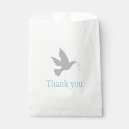 青いリボンの灰色の鳩結婚式の引き出物バッグ フェイバーバッグ