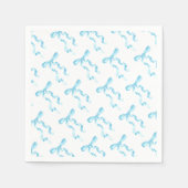 青いリボンの紙ナプキン スタンダードカクテルナプキン (正面)