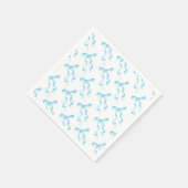 青いリボンの紙ナプキン スタンダードカクテルナプキン (角)