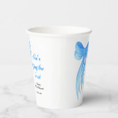 青いリボンの結婚前お披露目パーティー 紙コップ (右)