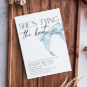 青いリボンの結婚前お祝い招待状「結婚する彼女」 招待状