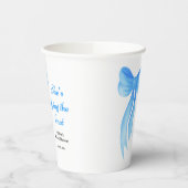 青いリボンの結婚前パーティー 彼女は結婚する 紙コップ (左)