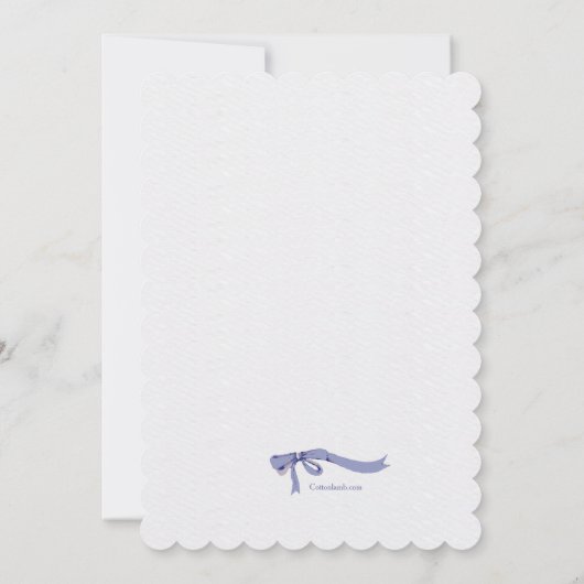 青いリボンの花束 招待状 (裏面)