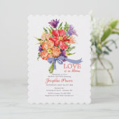 青いリボンの花束 招待状 (スタンド正面)