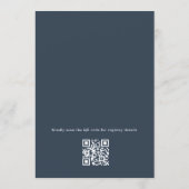 青いリボンの"Something Blue Before I Do"QRコード ウェディング 招待状 (裏面)