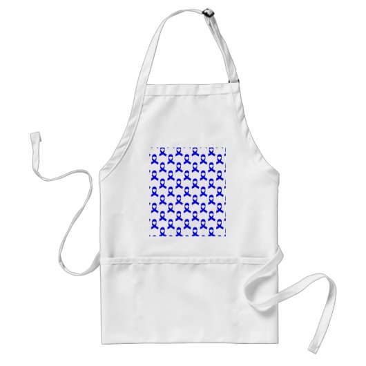 青いリボンパターン スタンダードエプロン (正面)