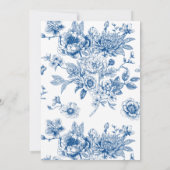 青いリボン チャイナペインティング ブライダルシャワー 招待状 (裏面)