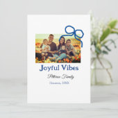 青いリボン 幸せな雰囲気 家族名 フォト クリスマス (スタンド正面)