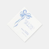 青いリボン　彼女が結婚する ブライダルシャワー スタンダードカクテルナプキン (角)